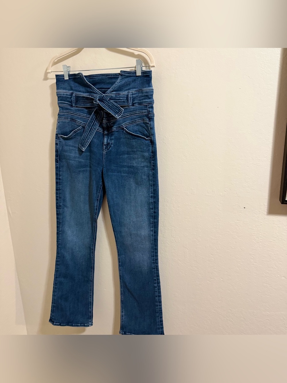 MOTHER The Triple Stack Insider Ankle Jeans Chick‎ Flick High Rise Tie Belt 28 - Picture 8 of 16